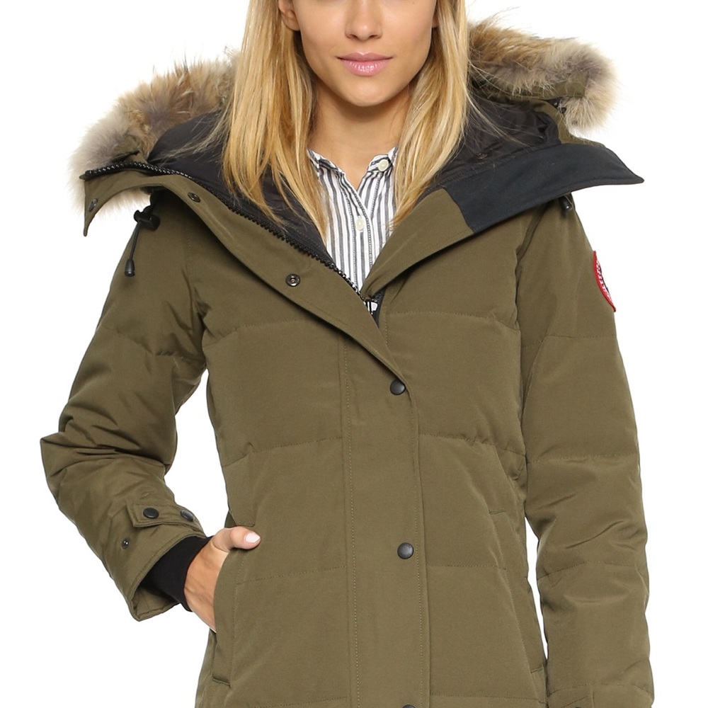 CANADA GOOSE SHELBURNE COAT OLIVE COLOR SIZE LARGE